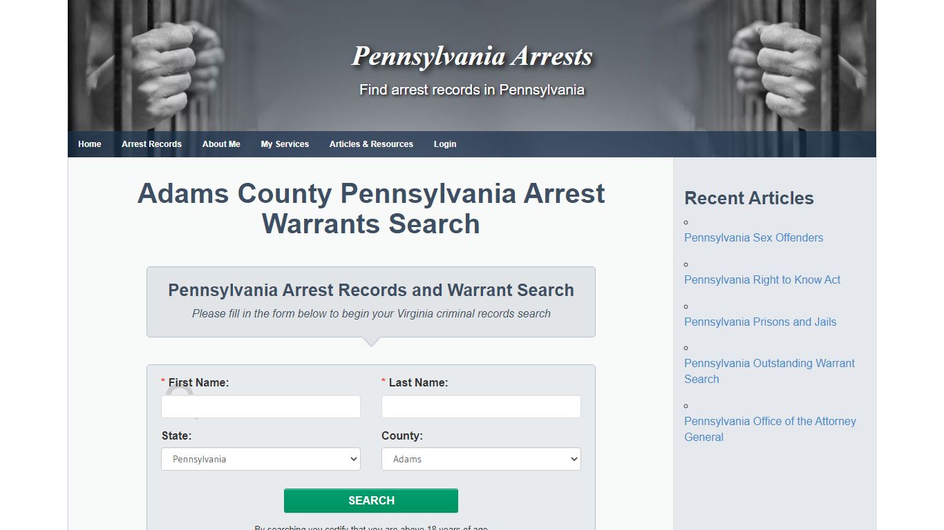 Adams County Pennsylvania Arrest Warrants Search